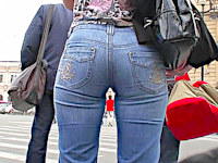 Check out my latest sexy jeans video that I made following a pretty chick in tight blue jeans in high-heeled shoes. Gorgeous, isn't she?